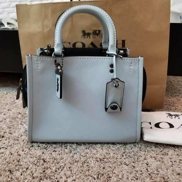 Coach Handbags - Coach Rogue 25Sky Blue Leather Shoulder Bag